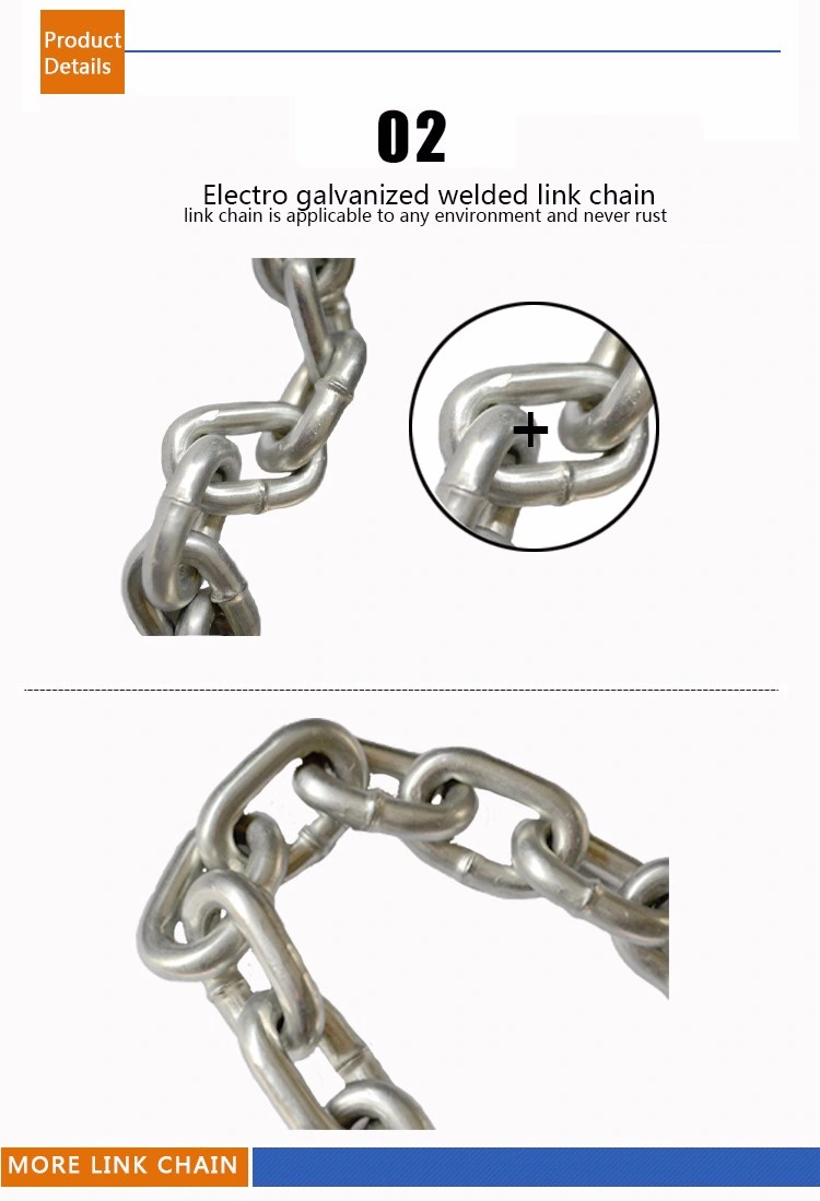 Stainless Steel Short Link Chain SUS304/316 DIN766 Standard 10mm Welded Link Chain