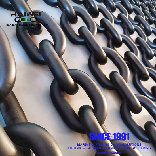 Ventes d'usine haute résistance/usage intensif/peinture noire/lien de levage galvanisé/cémenté chaînes de traction en acier allié soudé avec CE/ISO pour une utilisation minière/levage
